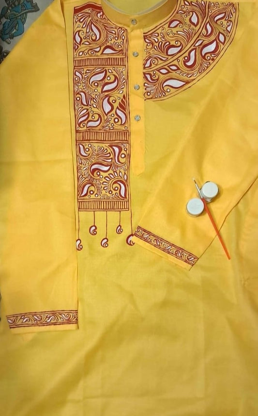 Men Solid Cotton Straight Kurta পাঞ্জাবি