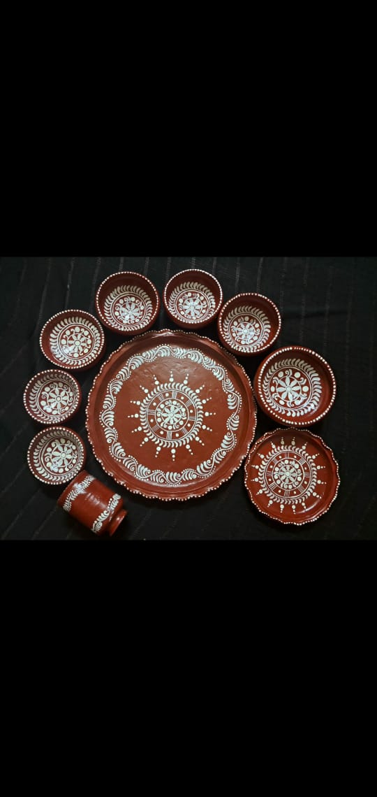 মাটির থালা বাটির সেট (Earthen Plate and Bowl Set)