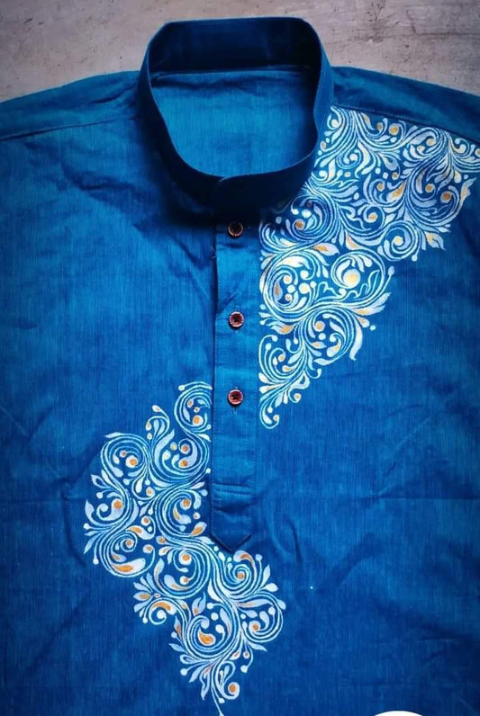 Men Solid Cotton Straight Kurta পাঞ্জাবি