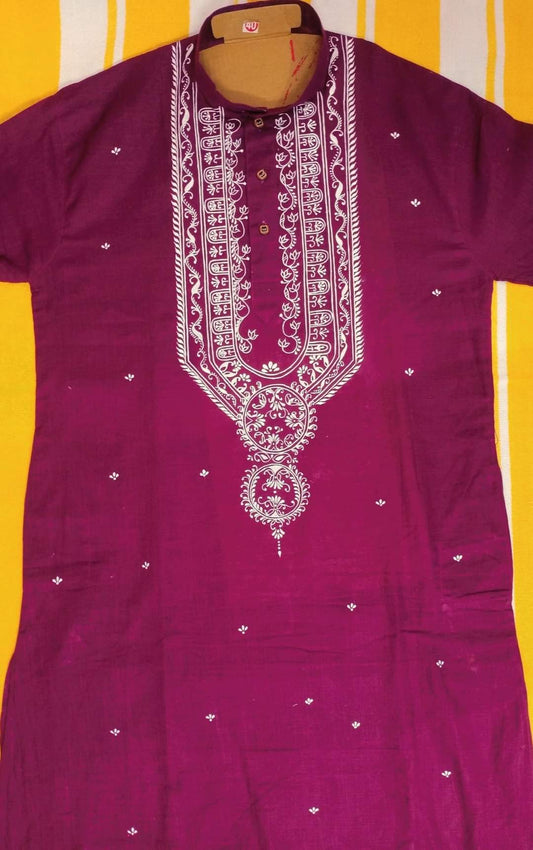 Men Solid Cotton Straight Kurta পাঞ্জাবি